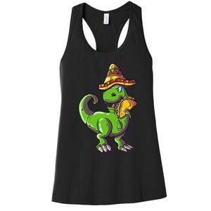 Tacosaurus T Rex Mexico Taco Dinosaurier Cinco de Mayo Gift Women's Racerback Tank