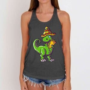 Tacosaurus T Rex Mexico Taco Dinosaurier Cinco de Mayo Gift Women's Knotted Racerback Tank