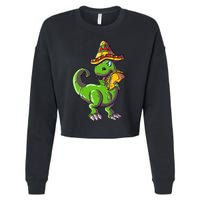 Tacosaurus T Rex Mexico Taco Dinosaurier Cinco de Mayo Gift Cropped Pullover Crew