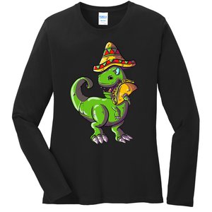 Tacosaurus T Rex Mexico Taco Dinosaurier Cinco de Mayo Gift Ladies Long Sleeve Shirt