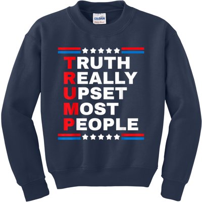 Trump Truth Really Upset Most People Trump 2024 America Flag Kids Sweatshirt