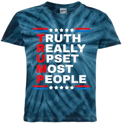 Trump Truth Really Upset Most People Trump 2024 America Flag Kids Tie-Dye T-Shirt