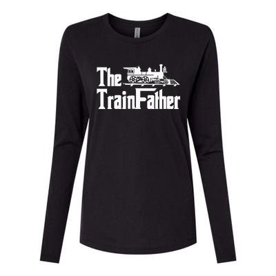 The Trainfather  Railroad Model Train Collector Conductor Womens Cotton Relaxed Long Sleeve T-Shirt