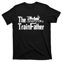 The Trainfather  Railroad Model Train Collector Conductor T-Shirt