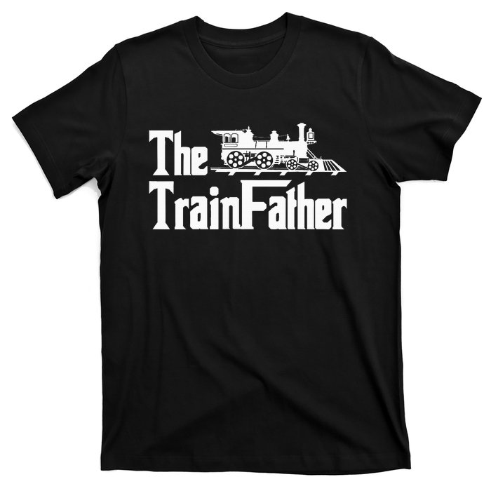 The Trainfather  Railroad Model Train Collector Conductor T-Shirt