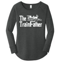 The Trainfather  Railroad Model Train Collector Conductor Women's Perfect Tri Tunic Long Sleeve Shirt