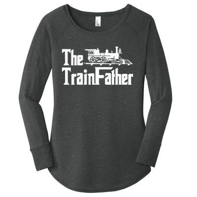 The Trainfather  Railroad Model Train Collector Conductor Women's Perfect Tri Tunic Long Sleeve Shirt