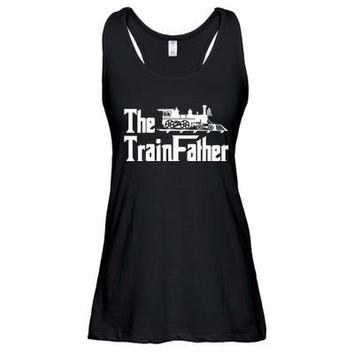 The Trainfather  Railroad Model Train Collector Conductor Ladies Essential Flowy Tank