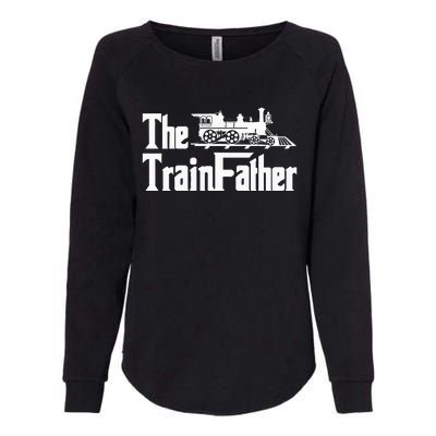 The Trainfather  Railroad Model Train Collector Conductor Womens California Wash Sweatshirt