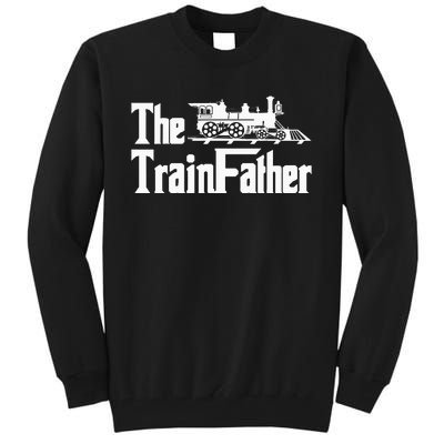 The Trainfather  Railroad Model Train Collector Conductor Tall Sweatshirt