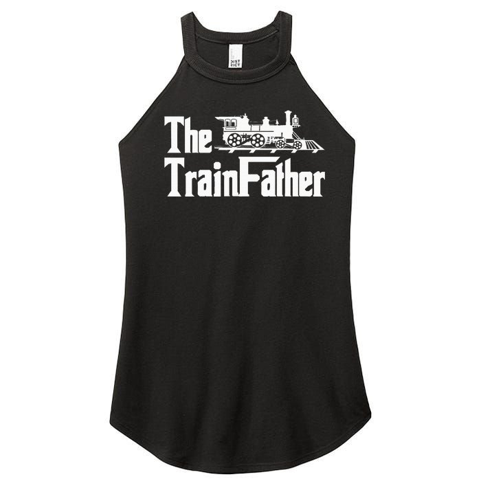 The Trainfather  Railroad Model Train Collector Conductor Women's Perfect Tri Rocker Tank