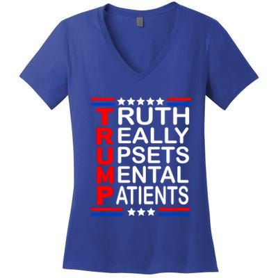 Trump Truth Really Upsets Tal Patients Funny Gift Women's V-Neck T-Shirt