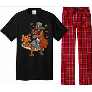 Thanksgiving T Rex Dabbing Turkey Pilgrim Meaningful Gift Pajama Set