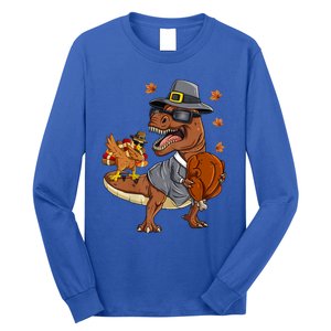 Thanksgiving T Rex Dabbing Turkey Pilgrim Meaningful Gift Long Sleeve Shirt