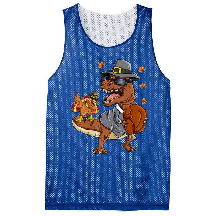 Thanksgiving T Rex Dabbing Turkey Pilgrim Meaningful Gift Mesh Reversible Basketball Jersey Tank