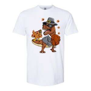 Thanksgiving T Rex Dabbing Turkey Pilgrim Meaningful Gift Softstyle CVC T-Shirt