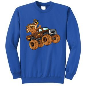 Thanksgiving Turkey Riding Monster Truck Boys Gift Sweatshirt