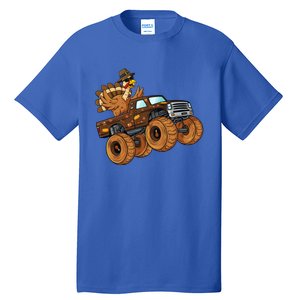 Thanksgiving Turkey Riding Monster Truck Boys Gift Tall T-Shirt