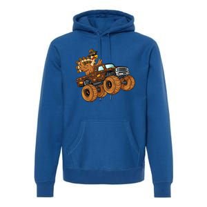 Thanksgiving Turkey Riding Monster Truck Boys Gift Premium Hoodie