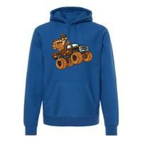 Thanksgiving Turkey Riding Monster Truck Boys Gift Premium Hoodie