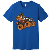 Thanksgiving Turkey Riding Monster Truck Boys Gift Premium T-Shirt