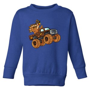 Thanksgiving Turkey Riding Monster Truck Boys Gift Toddler Sweatshirt