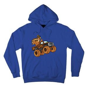 Thanksgiving Turkey Riding Monster Truck Boys Gift Tall Hoodie