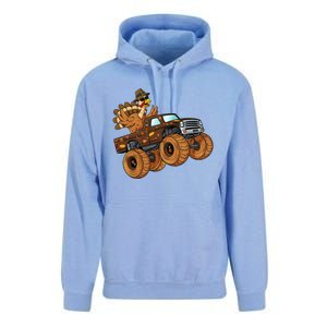 Thanksgiving Turkey Riding Monster Truck Boys Gift Unisex Surf Hoodie