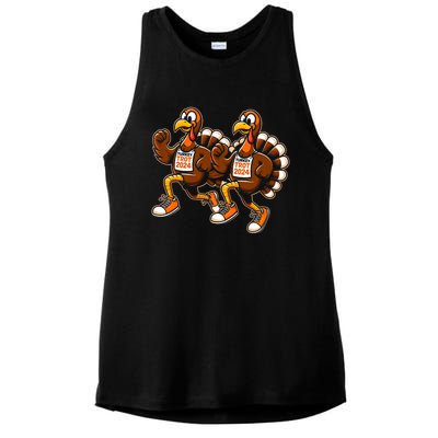 Thanksgiving Turkey Running Outfit Gear Costume Turkey Trot Ladies PosiCharge Tri-Blend Wicking Tank