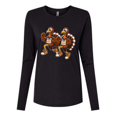 Thanksgiving Turkey Running Outfit Gear Costume Turkey Trot Womens Cotton Relaxed Long Sleeve T-Shirt