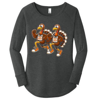 Thanksgiving Turkey Running Outfit Gear Costume Turkey Trot Women's Perfect Tri Tunic Long Sleeve Shirt