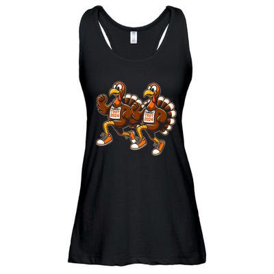 Thanksgiving Turkey Running Outfit Gear Costume Turkey Trot Ladies Essential Flowy Tank