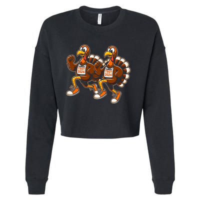 Thanksgiving Turkey Running Outfit Gear Costume Turkey Trot Cropped Pullover Crew