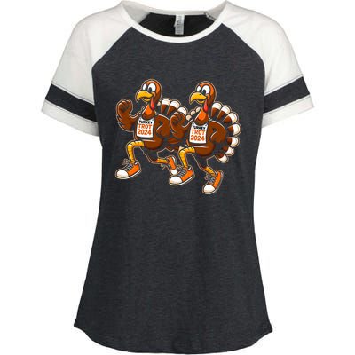 Thanksgiving Turkey Running Outfit Gear Costume Turkey Trot Enza Ladies Jersey Colorblock Tee