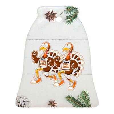 Thanksgiving Turkey Running Outfit Gear Costume Turkey Trot Ceramic Bell Ornament