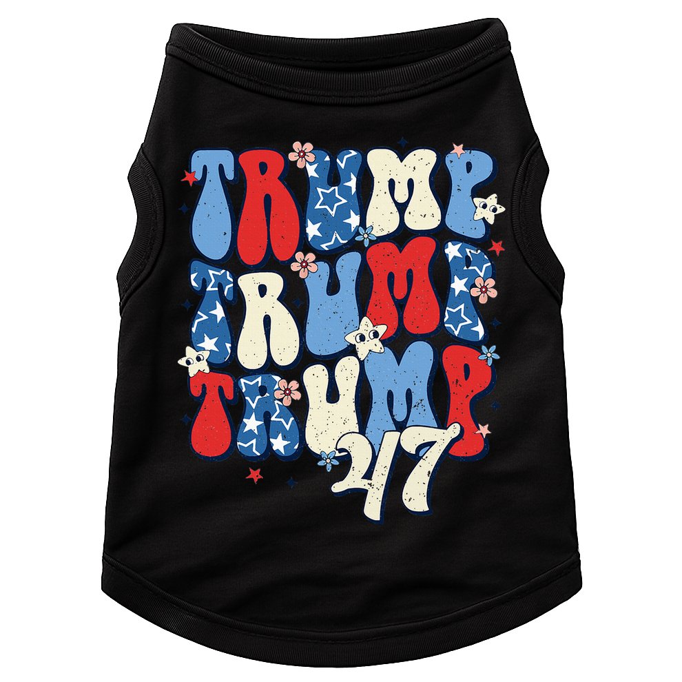 Trump2024ElectionGroovyRetro4thOfJulyDonaldTrump47 Doggie Tank