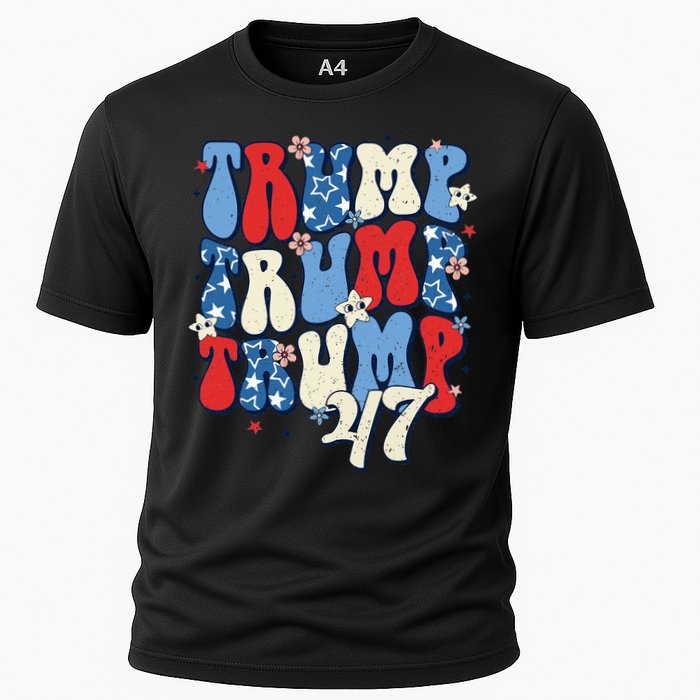 Trump2024ElectionGroovyRetro4thOfJulyDonaldTrump47 Cooling Performance Crew T-Shirt