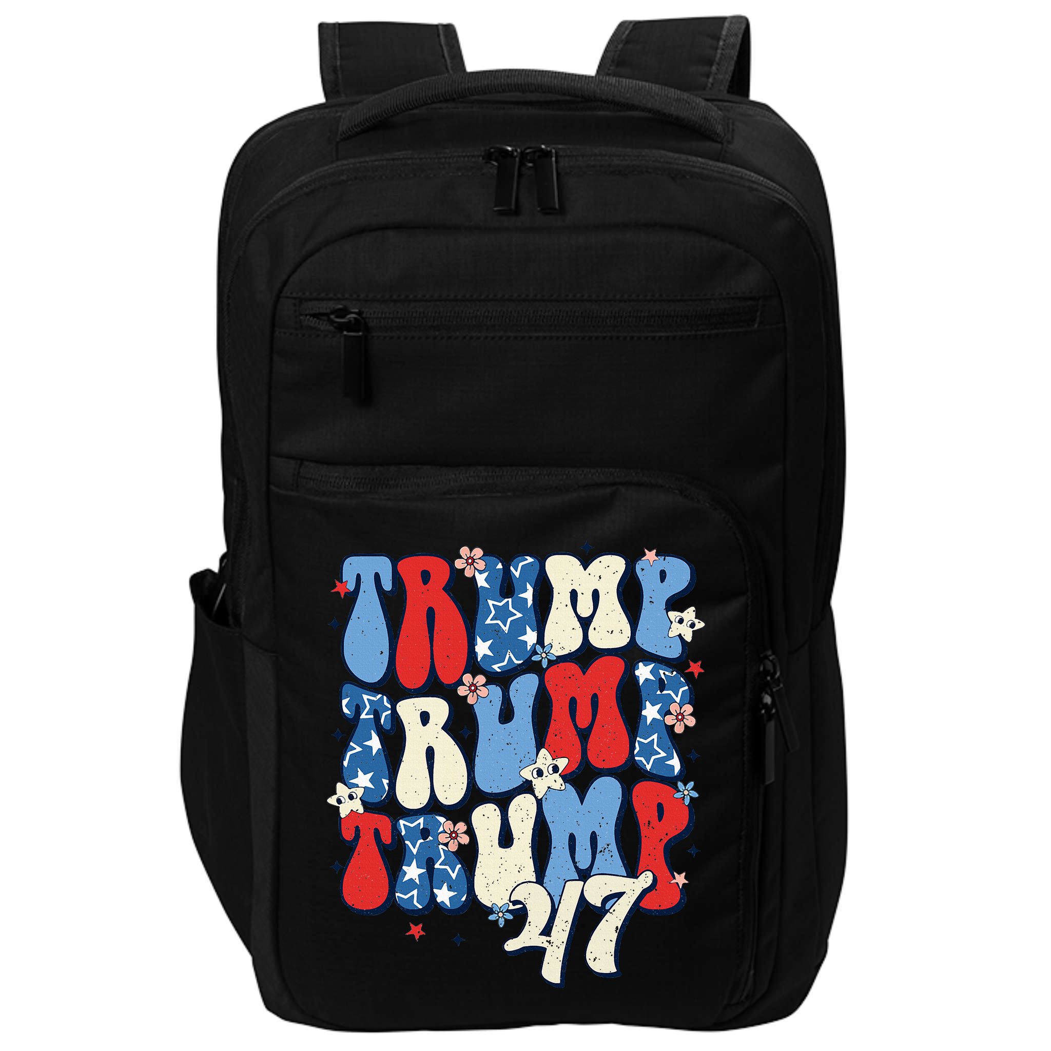 Trump2024ElectionGroovyRetro4thOfJulyDonaldTrump47 Impact Tech Backpack