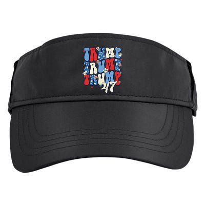 Trump2024ElectionGroovyRetro4thOfJulyDonaldTrump47 Adult Drive Performance Visor