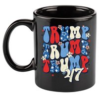 Trump2024ElectionGroovyRetro4thOfJulyDonaldTrump47 11oz C Handle Ceramic Mug