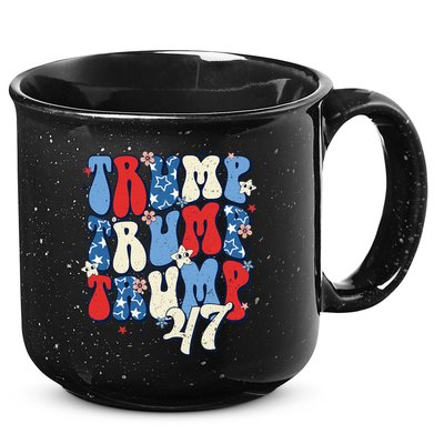 Trump2024ElectionGroovyRetro4thOfJulyDonaldTrump47 15oz Campfire Ceramic Mug