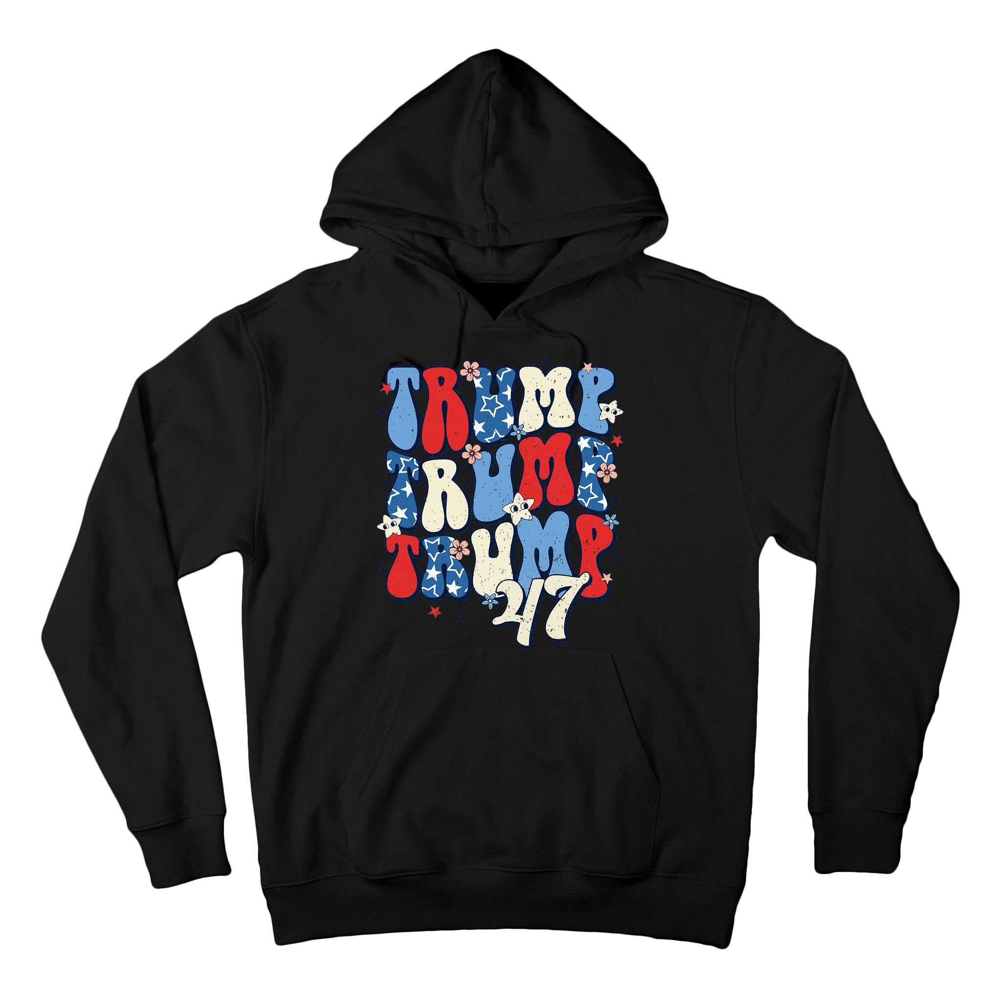 Trump2024ElectionGroovyRetro4thOfJulyDonaldTrump47 Tall Hoodie