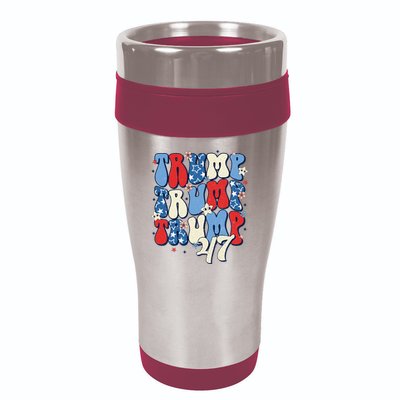 Trump2024ElectionGroovyRetro4thOfJulyDonaldTrump47 16oz Travel Tumbler
