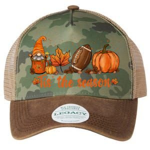 Tis The Season Pumpkin Leaf Latte Fall Thanksgiving Football Gift Legacy Tie Dye Trucker Hat