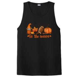 Tis The Season Pumpkin Leaf Latte Fall Thanksgiving Football Gift PosiCharge Competitor Tank