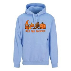 Tis The Season Pumpkin Leaf Latte Fall Thanksgiving Football Gift Unisex Surf Hoodie