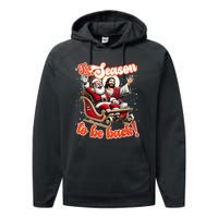 Tis The Season To Be Back Jesus Santa Claus Christmas Family Performance Fleece Hoodie