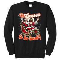 Tis The Season To Be Back Jesus Santa Claus Christmas Family Sweatshirt