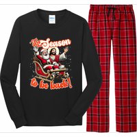 Tis The Season To Be Back Jesus Santa Claus Christmas Family Long Sleeve Pajama Set