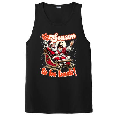 Tis The Season To Be Back Jesus Santa Claus Christmas Family PosiCharge Competitor Tank